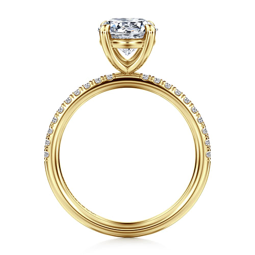 14K Yellow Gold Round Diamond Engagement Ring