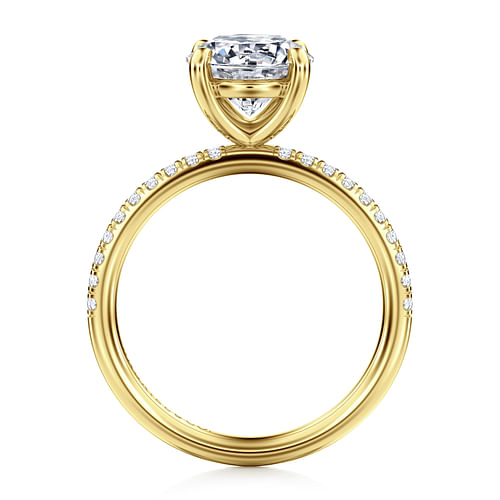 14K Yellow Gold Round Diamond Engagement Ring