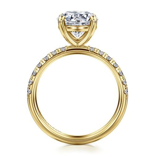 14K Yellow Gold Round Diamond Engagement Ring