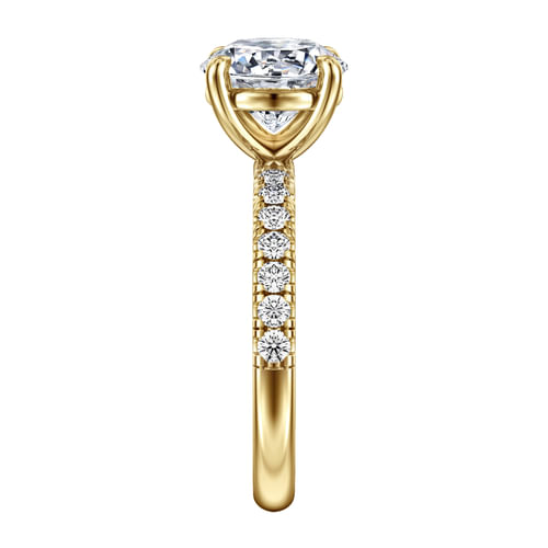 14K Yellow Gold Round Diamond Engagement Ring