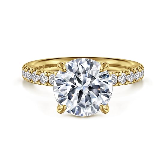 Gabriel - 14K Yellow Gold Round Diamond Engagement Ring