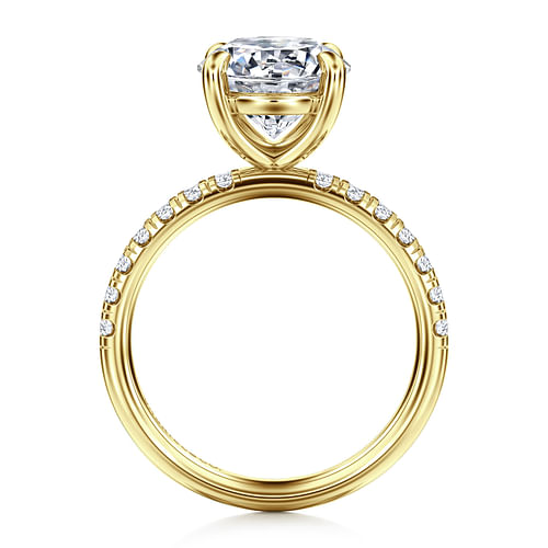 14K Yellow Gold Round Diamond Engagement Ring