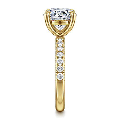 14K Yellow Gold Round Diamond Engagement Ring