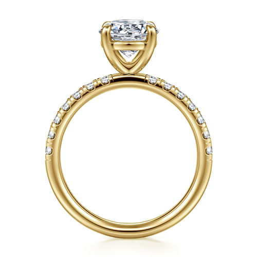 14K Yellow Gold Round Diamond Engagement Ring
