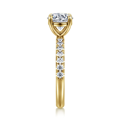 14K Yellow Gold Round Diamond Engagement Ring