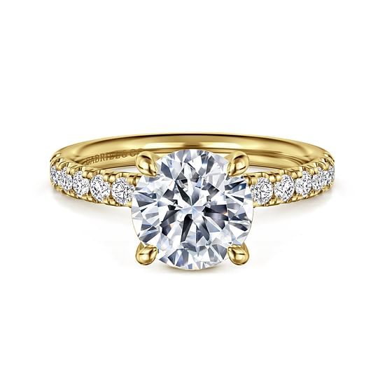 Gabriel - 14K Yellow Gold Round Diamond Engagement Ring