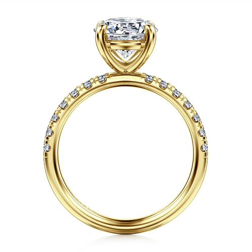14K Yellow Gold Round Diamond Engagement Ring