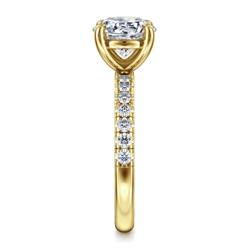 14K Yellow Gold Round Diamond Engagement Ring