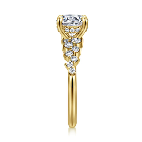 14K Yellow Gold Round Diamond Engagement Ring