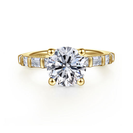 Gabriel - 14K Yellow Gold Round Diamond Engagement Ring