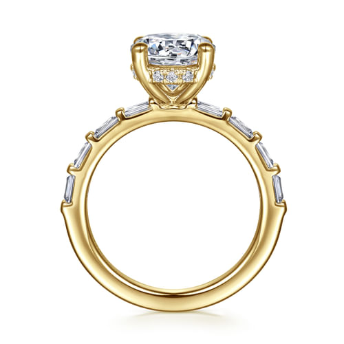 14K Yellow Gold Round Diamond Engagement Ring