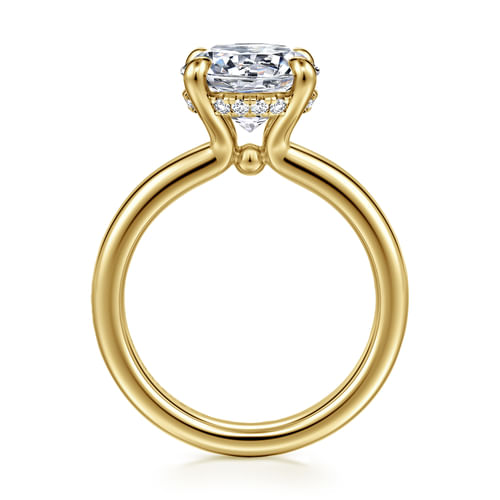 14K Yellow Gold Round Diamond Engagement Ring