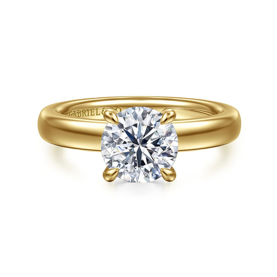 Gabriel - 14K Yellow Gold Round Diamond Engagement Ring