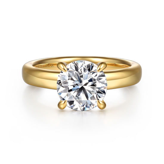 Gabriel - 14K Yellow Gold Round Diamond Engagement Ring