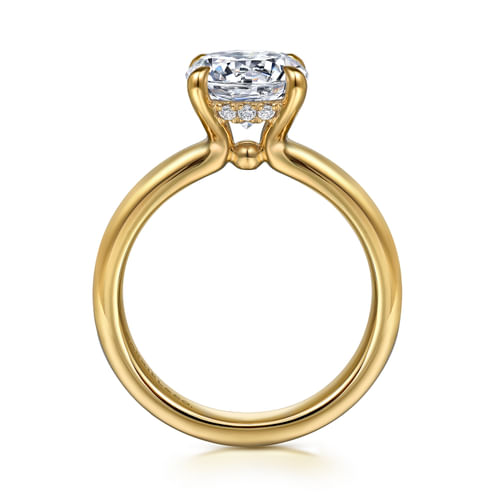 14K Yellow Gold Round Diamond Engagement Ring