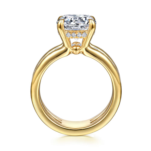 14K Yellow Gold Round Diamond Engagement Ring