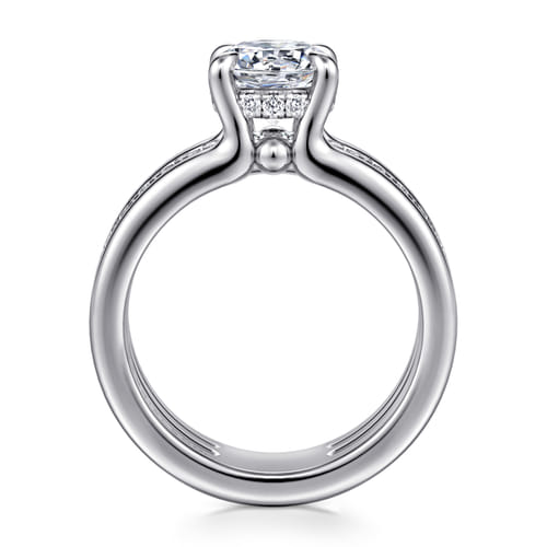 14K Yellow Gold Round Diamond Engagement Ring