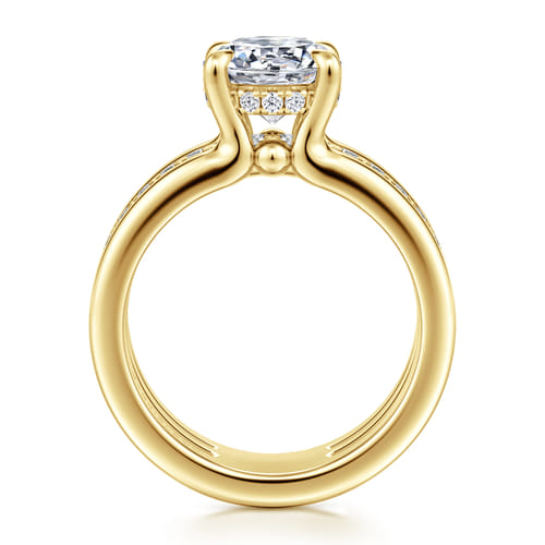 14K Yellow Gold Round Diamond Engagement Ring