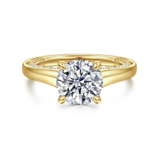 Gabriel - 14K Yellow Gold Round Diamond Engagement Ring