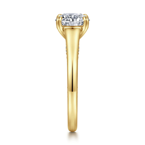 14K Yellow Gold Round Diamond Engagement Ring
