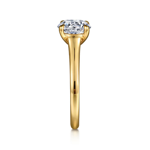 14K Yellow Gold Round Diamond Engagement Ring