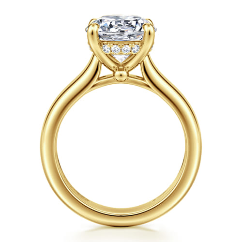 14K Yellow Gold Round Diamond Engagement Ring