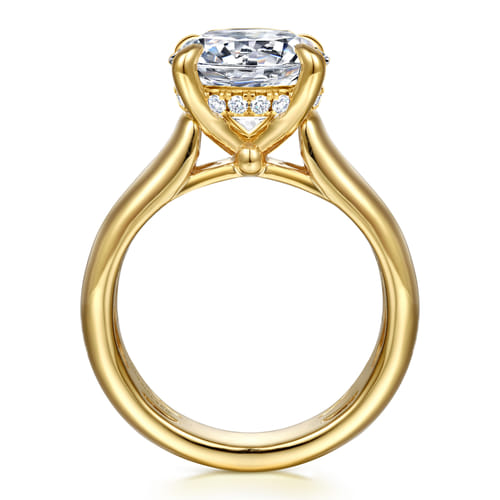 14K Yellow Gold Round Diamond Engagement Ring