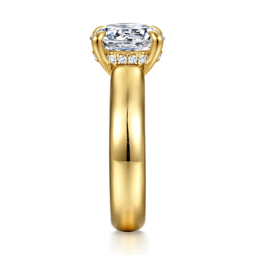 14K Yellow Gold Round Diamond Engagement Ring