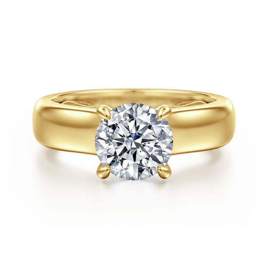 Gabriel - 14K Yellow Gold Round Diamond Engagement Ring
