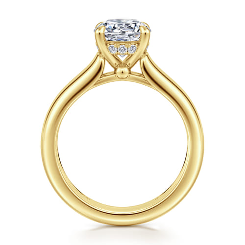 14K Yellow Gold Round Diamond Engagement Ring