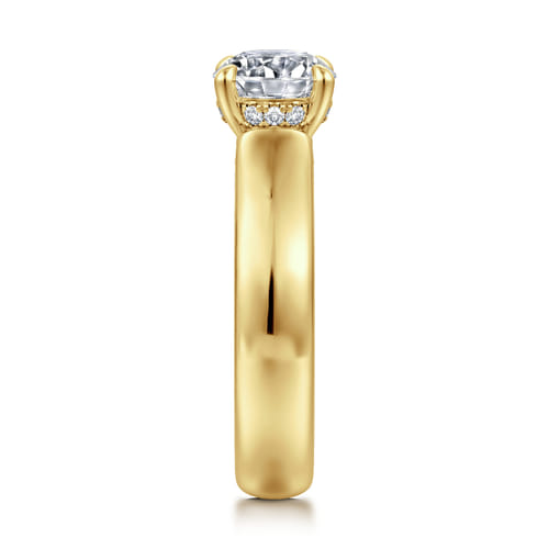 14K Yellow Gold Round Diamond Engagement Ring