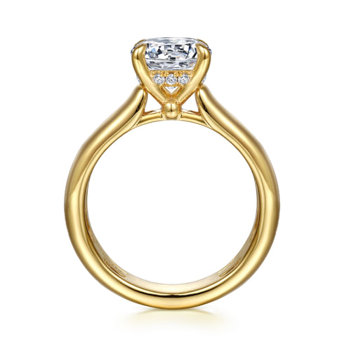 14K Yellow Gold Round Diamond Engagement Ring