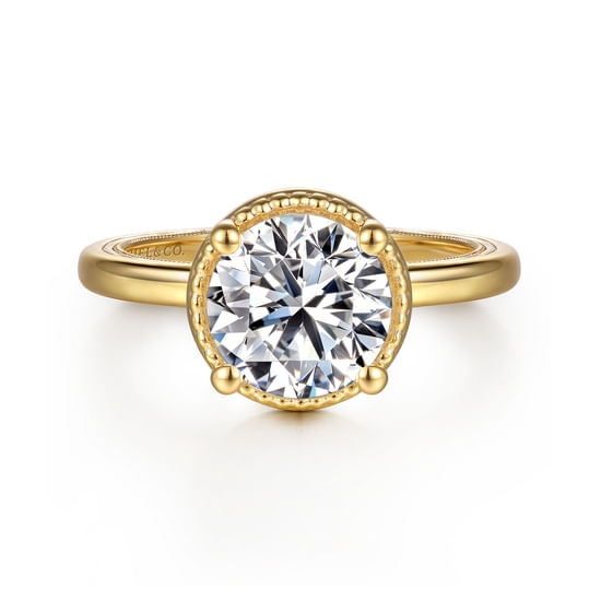Gabriel - 14K Yellow Gold Round Diamond Engagement Ring