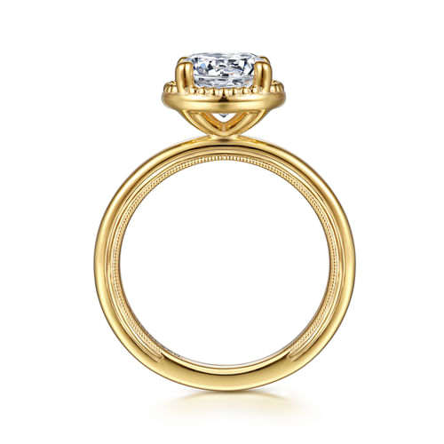 14K Yellow Gold Round Diamond Engagement Ring