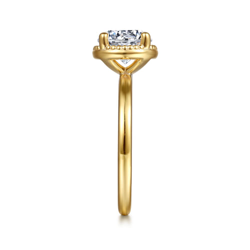 14K Yellow Gold Round Diamond Engagement Ring