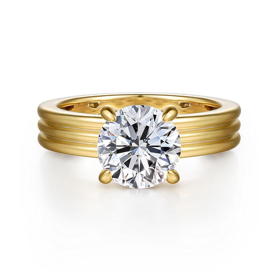 Gabriel - 14K Yellow Gold Round Diamond Engagement Ring