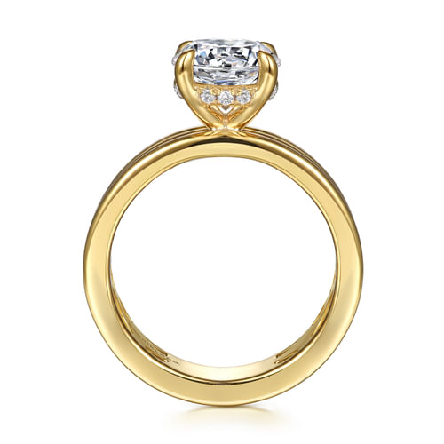 14K Yellow Gold Round Diamond Engagement Ring