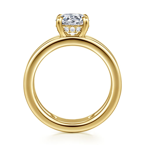 14K Yellow Gold Round Diamond Engagement Ring