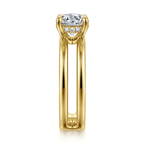 14K Yellow Gold Round Diamond Engagement Ring
