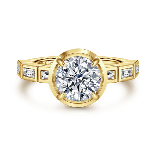 Gabriel - 14K Yellow Gold Round Diamond Engagement Ring