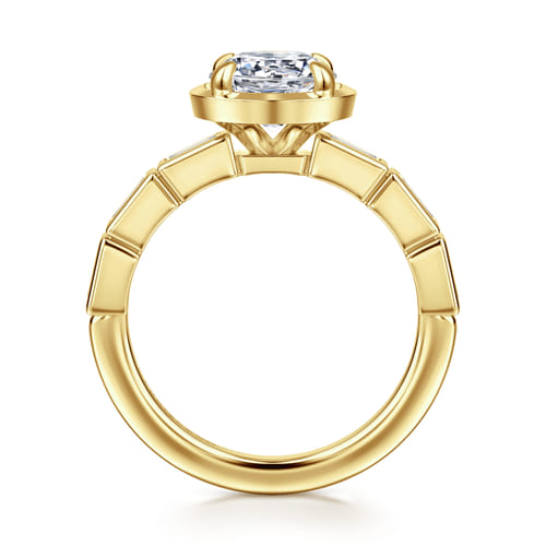 14K Yellow Gold Round Diamond Engagement Ring