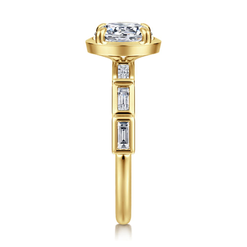 14K Yellow Gold Round Diamond Engagement Ring