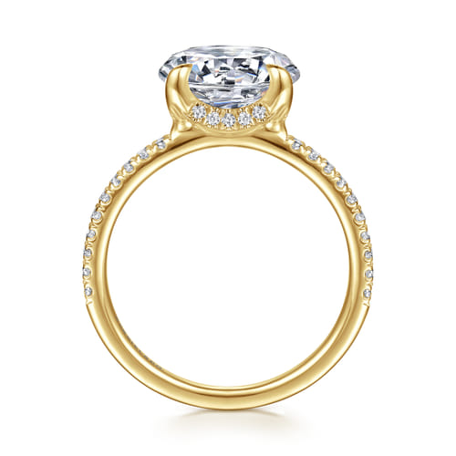14K Yellow Gold Round Diamond Engagement Ring