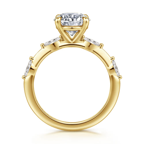 14K Yellow Gold Round Diamond Engagement Ring