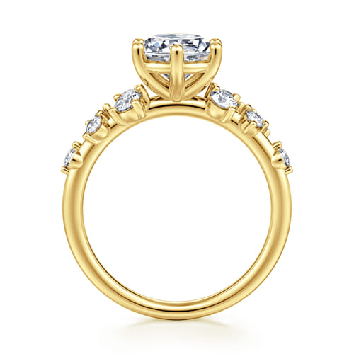 14K Yellow Gold Round Diamond Engagement Ring
