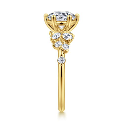 14K Yellow Gold Round Diamond Engagement Ring