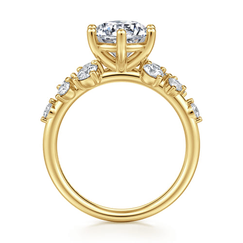 14K Yellow Gold Round Diamond Engagement Ring