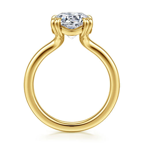 14K Yellow Gold Round Diamond Engagement Ring