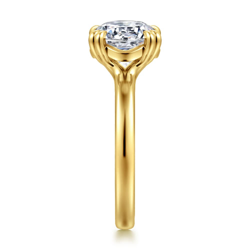 14K Yellow Gold Round Diamond Engagement Ring