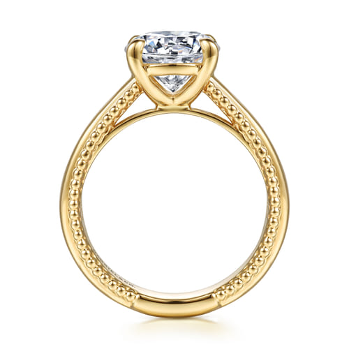 14K Yellow Gold Round Diamond Engagement Ring